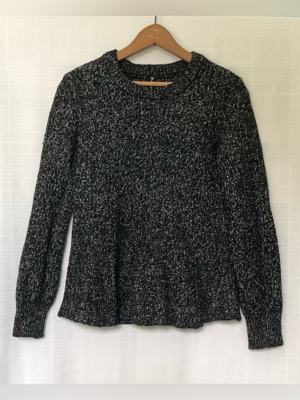 Athleta black and white marled sweater
